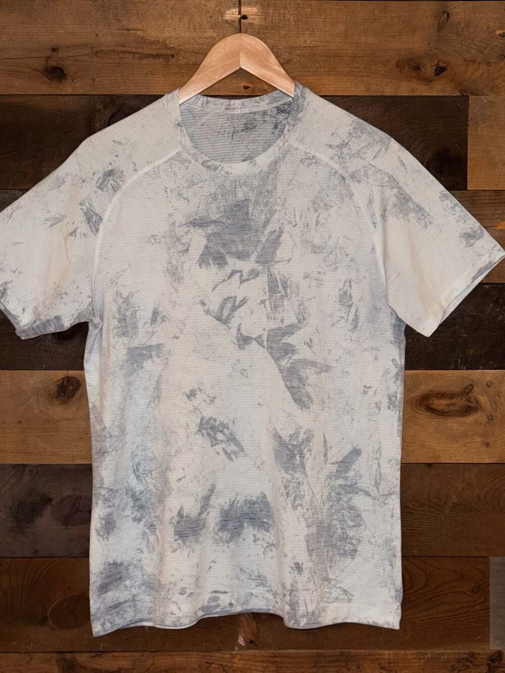 Lululemon Metal Vent Tech Short Sleeve Shirt 2.0 Marble Dye Grey White Size L